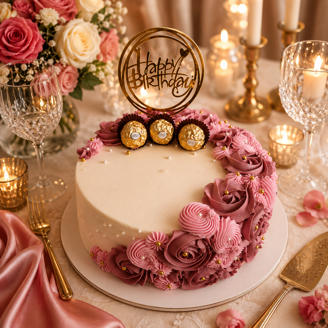 Strawberry Rocher Cake